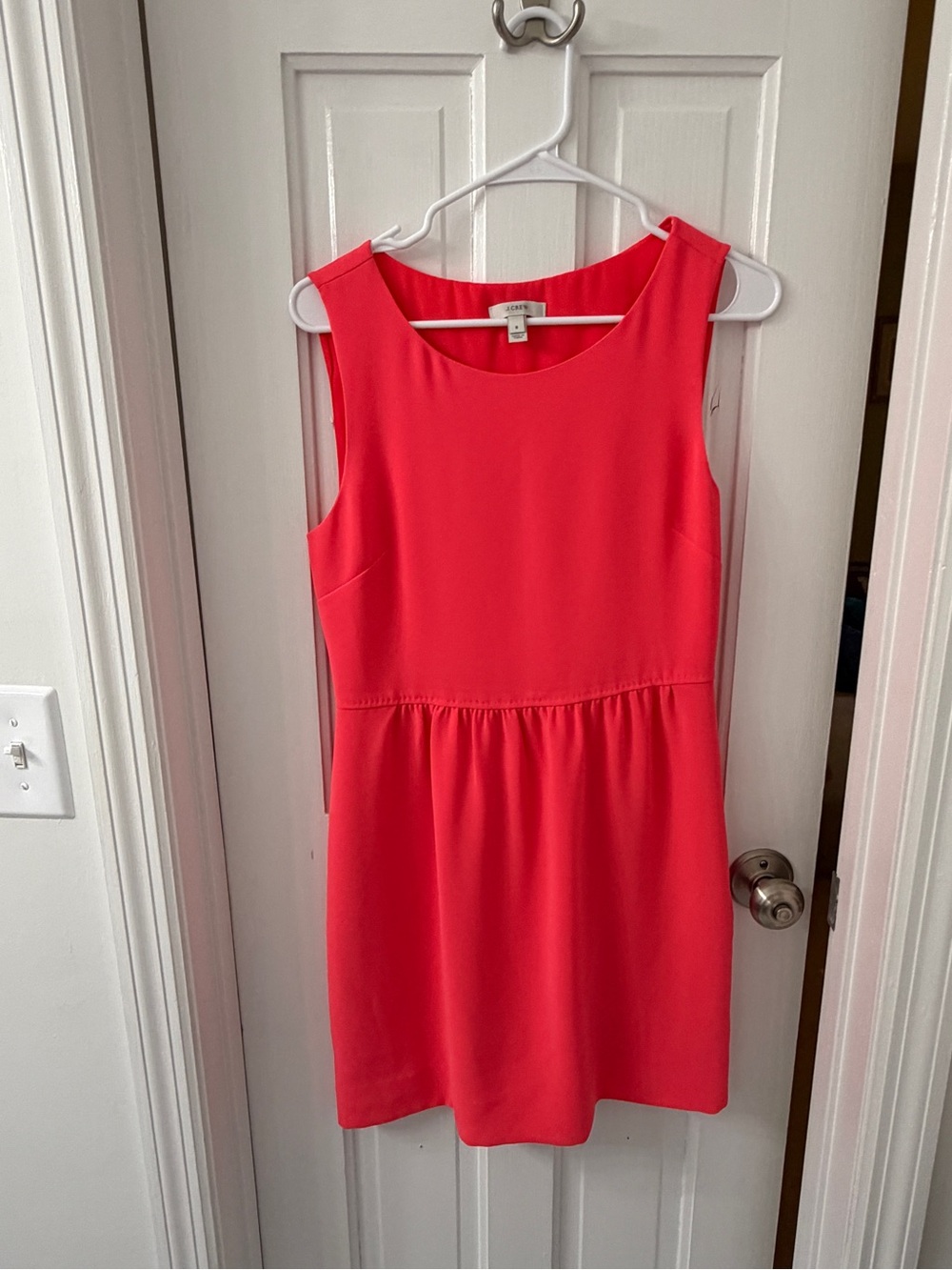 J. Crew Coral Sleeveless Scoop-Neck Dress